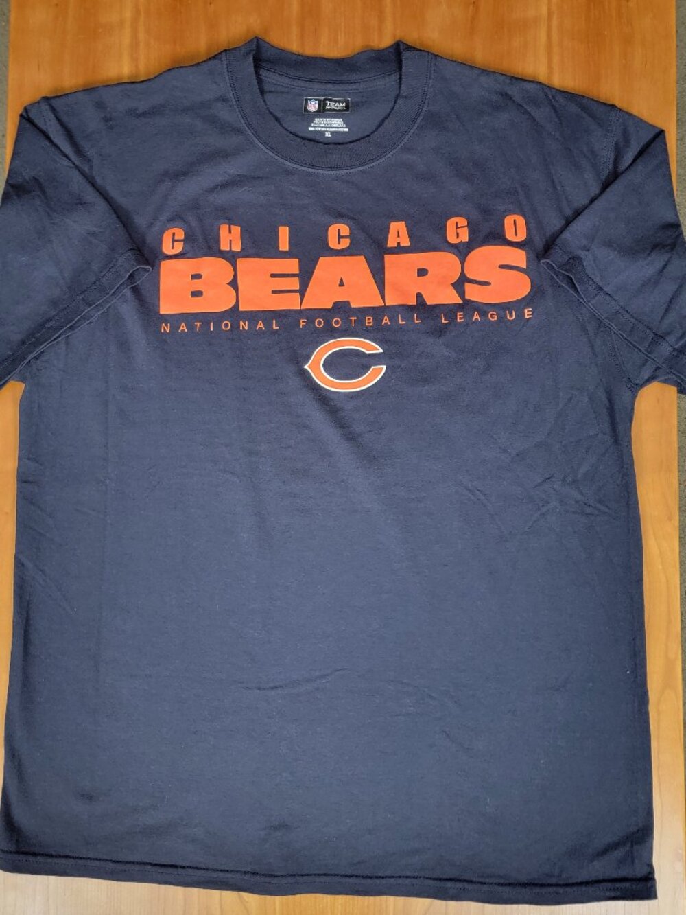 Men NFL Team Apparel Chicago Bears Football Crew Neck Navy Short Sleeve Tee XL